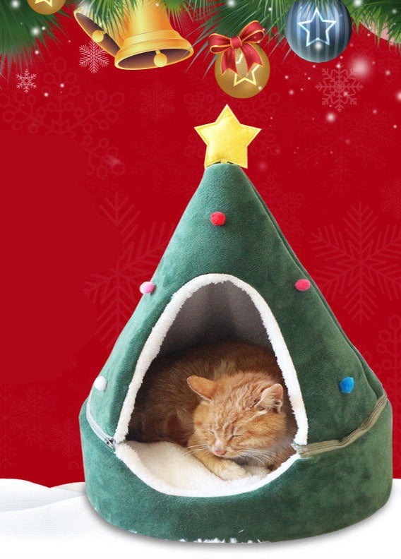 Christmas Tree Cat Bed