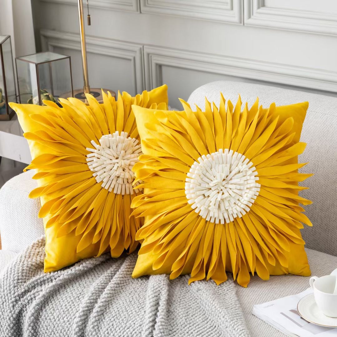 Dutch Velvet Chrysanthemum Cushion Case