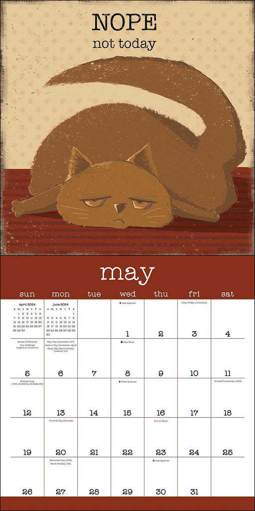 A Year Of Snarky Cats 2024 Wall Calendar