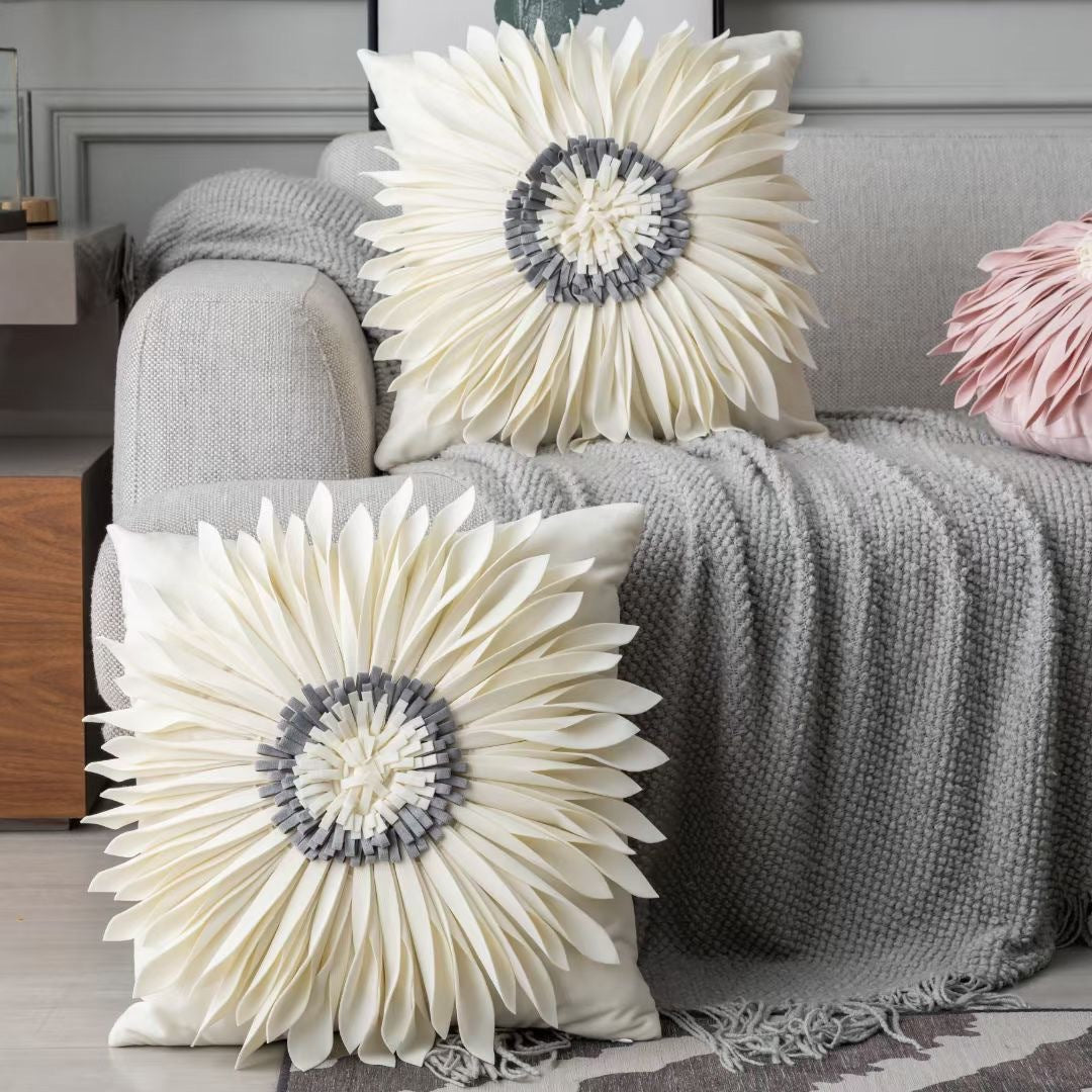 Dutch Velvet Chrysanthemum Cushion Case