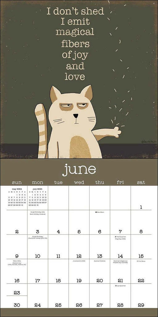 A Year Of Snarky Cats 2024 Wall Calendar