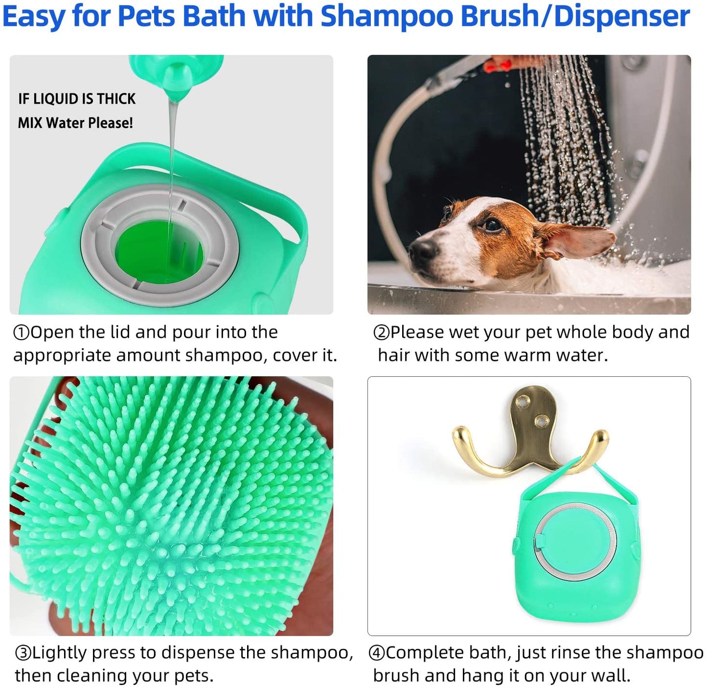 Silicone Pet Shampoo Brush