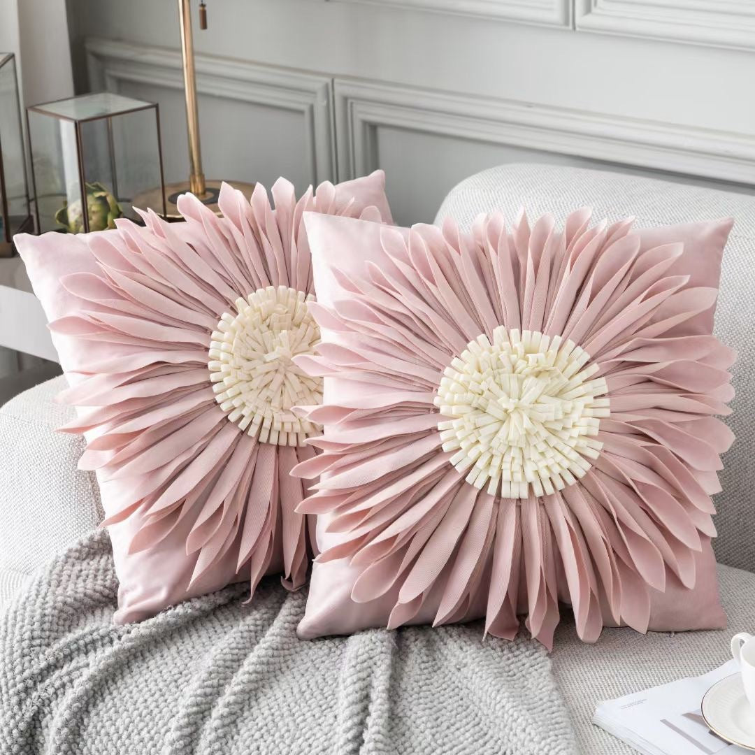 Dutch Velvet Chrysanthemum Cushion Case