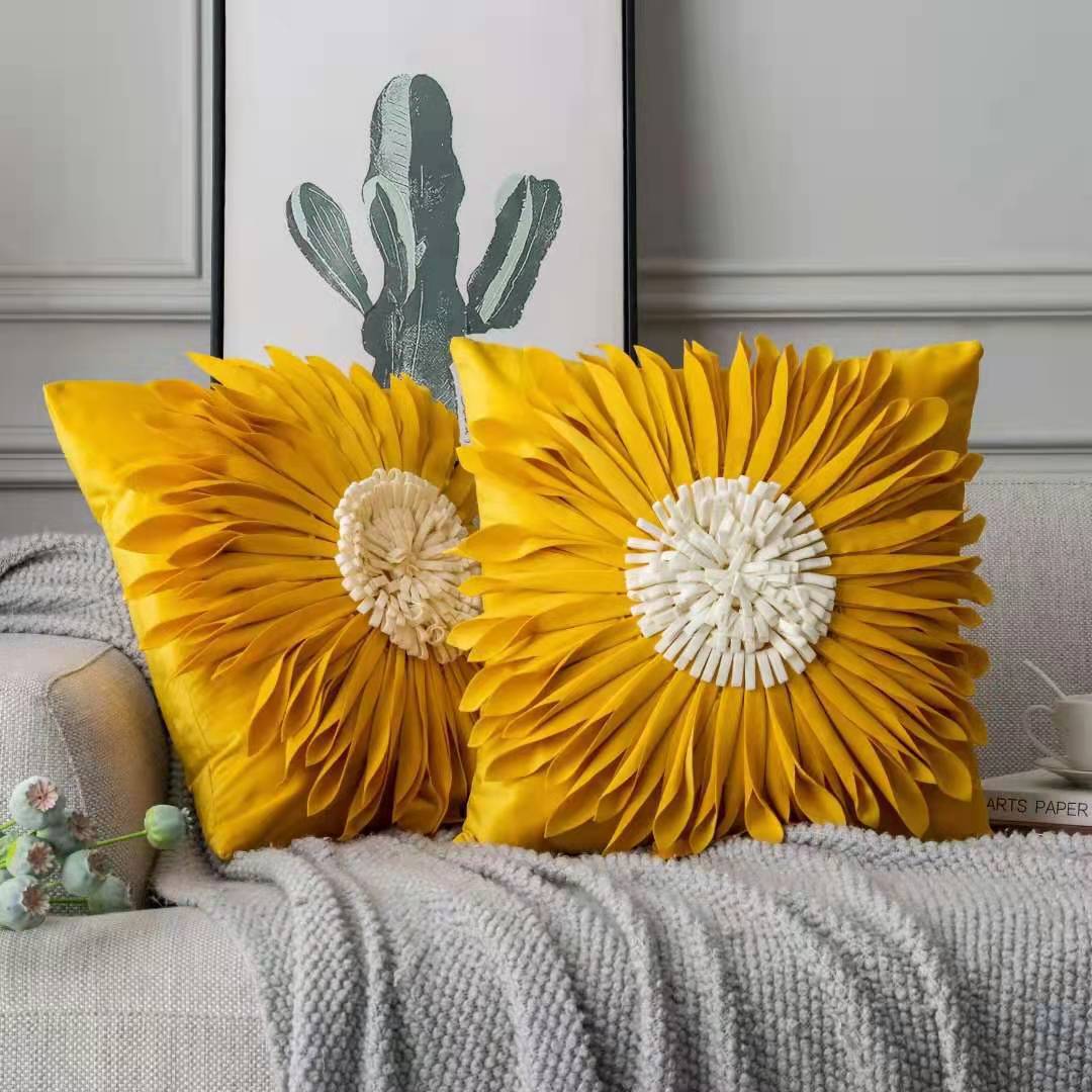 Dutch Velvet Chrysanthemum Cushion Case