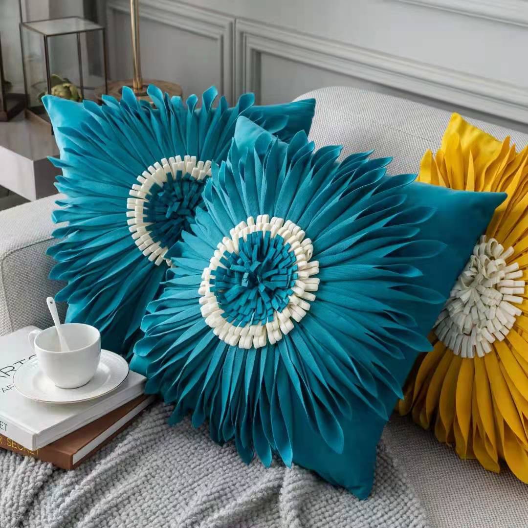 Dutch Velvet Chrysanthemum Cushion Case