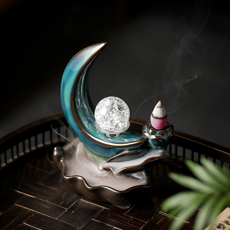 Ceramic Moon Incense Burner