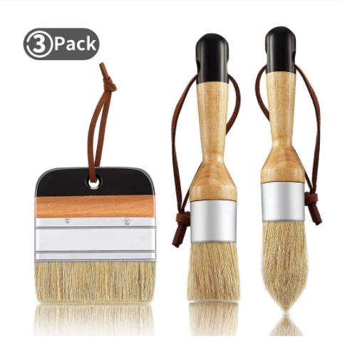 3 PC Chalk Paint Brush, Wax Brush for Chalk Painting Projects - Unique  Handcrafted Home Decor and jute baskets