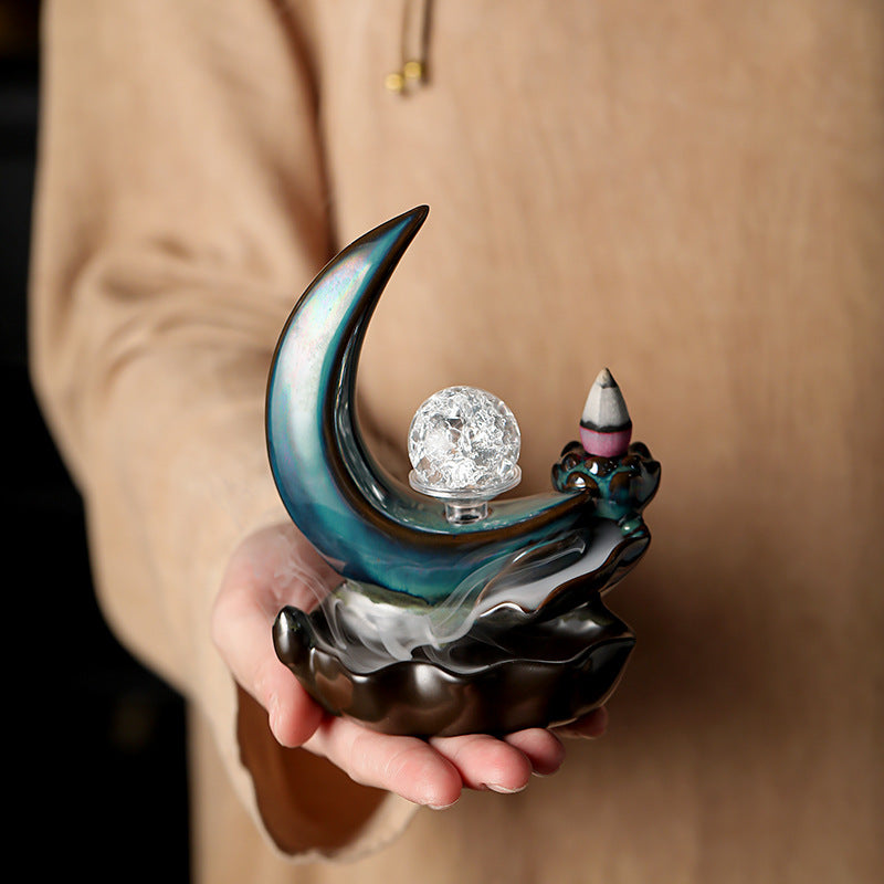 Ceramic Moon Incense Burner