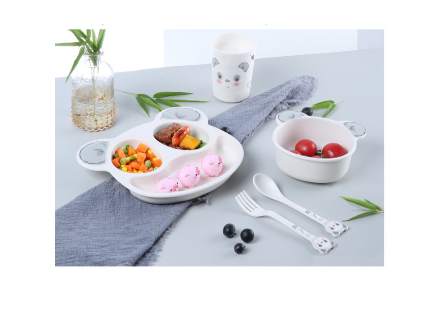 Children's Bamboo Fiber Tableware Set