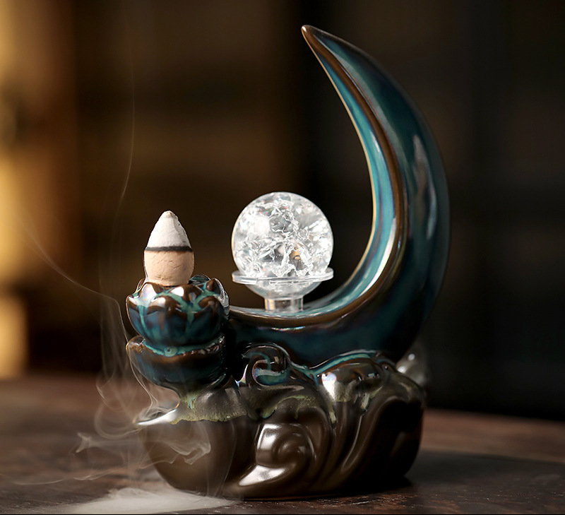 Ceramic Moon Incense Burner