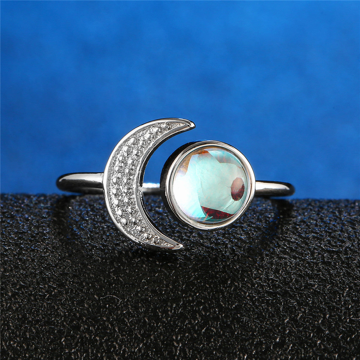 Sun and Moon Opal Ring