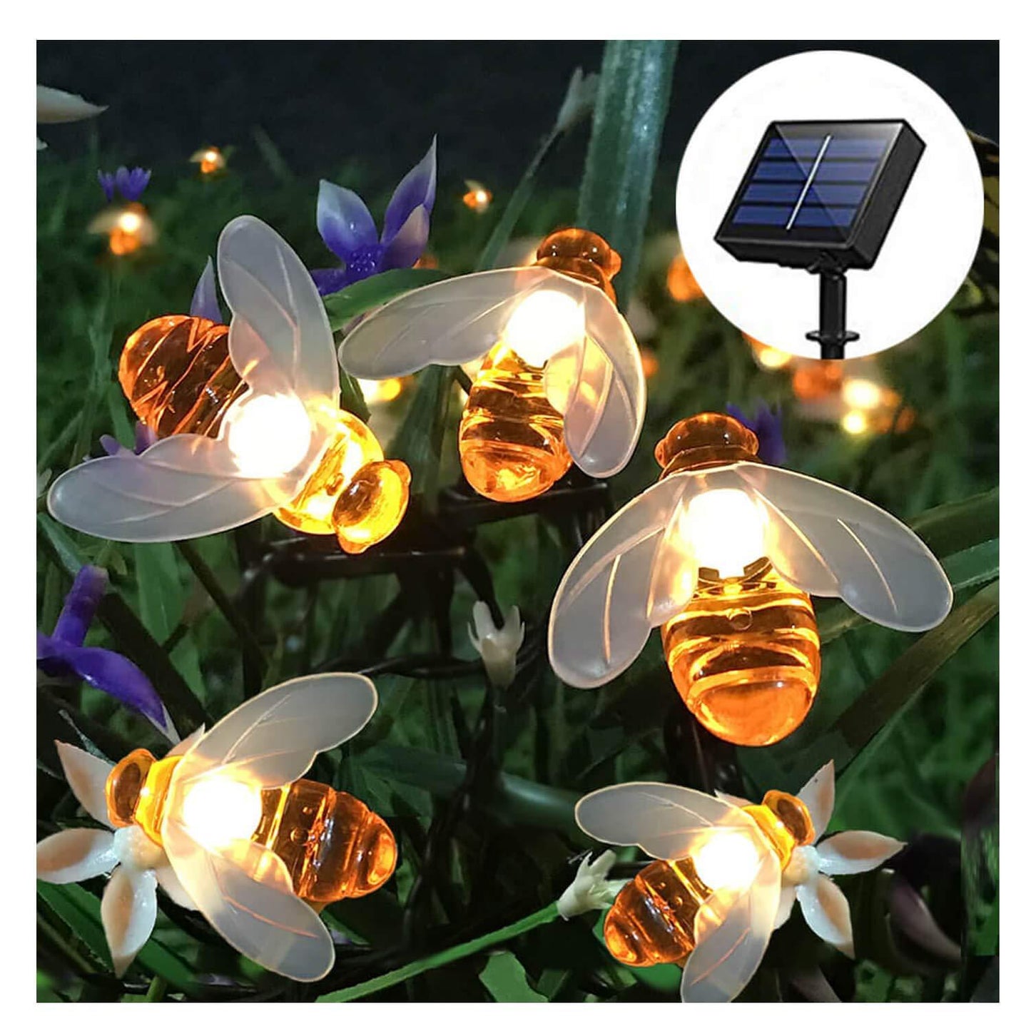 Bumble Bee Solar String Lights