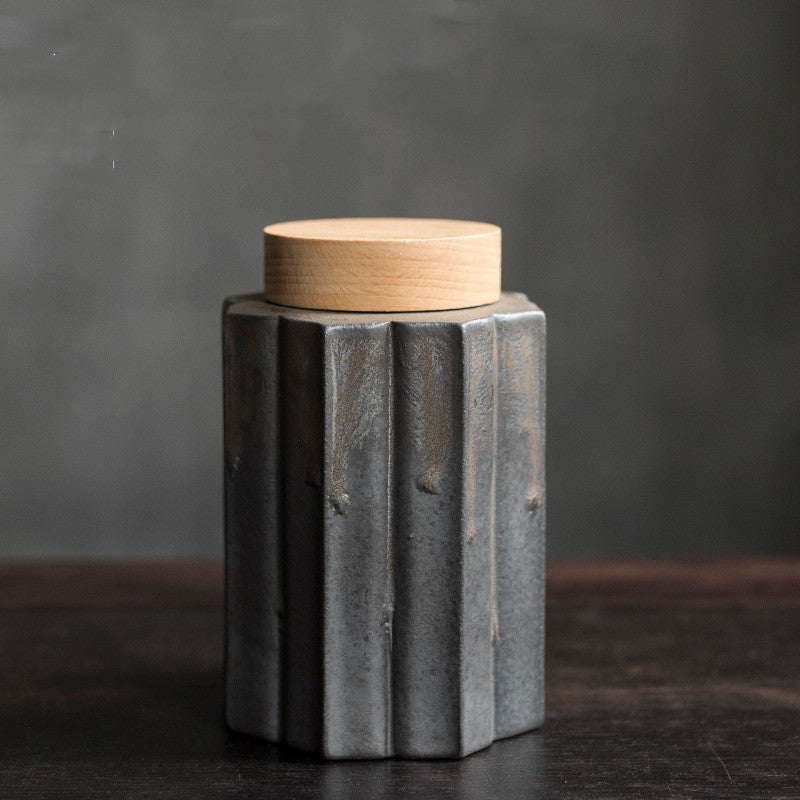 Moisture-proof Tea Container with Wooden Lid