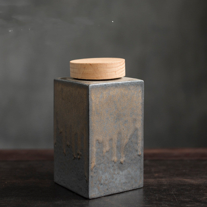 Moisture-proof Tea Container with Wooden Lid