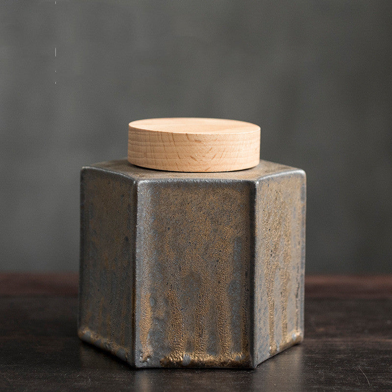 Moisture-proof Tea Container with Wooden Lid