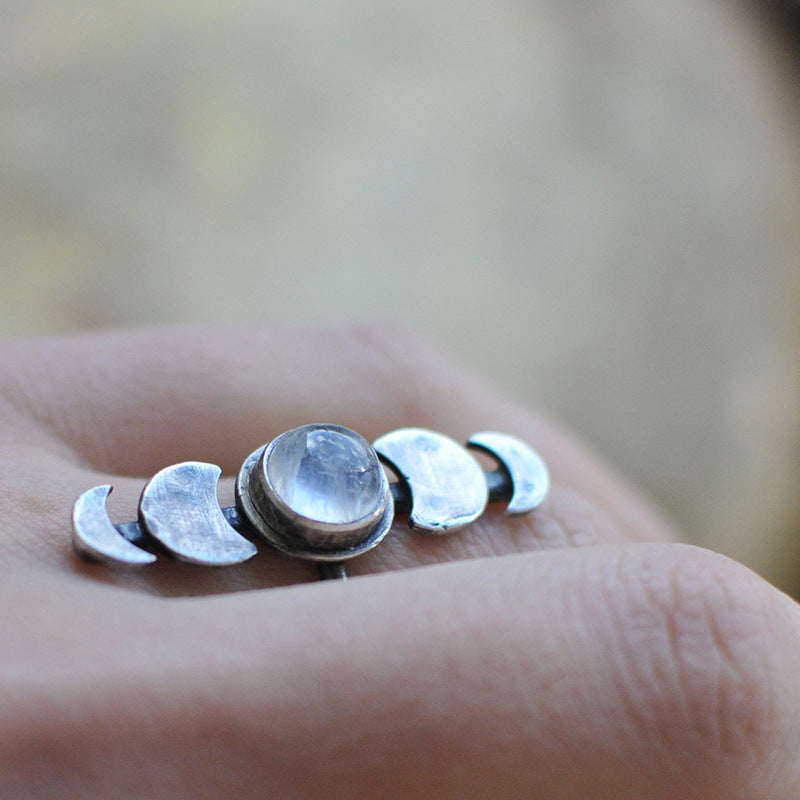 Moon Moonstone Ring