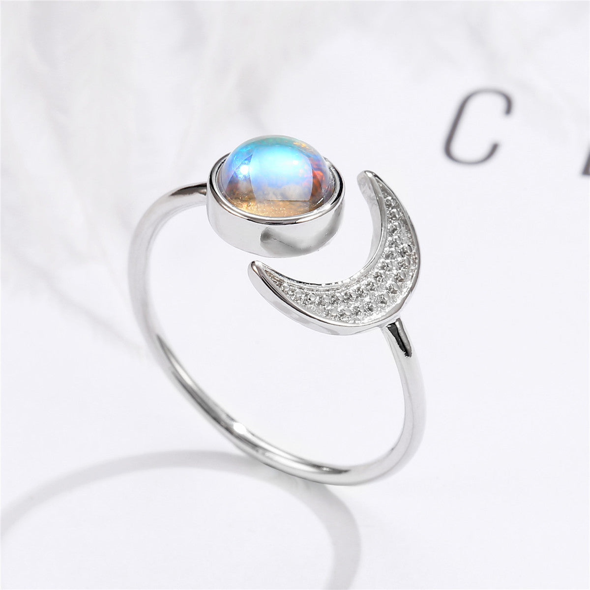 Sun and Moon Opal Ring