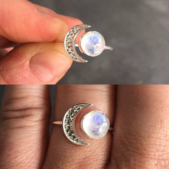 Sun and Moon Opal Ring