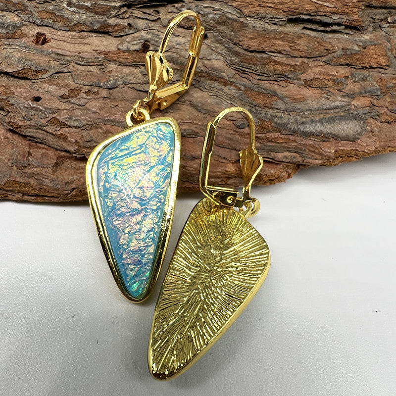 Opal Triangle Earrings