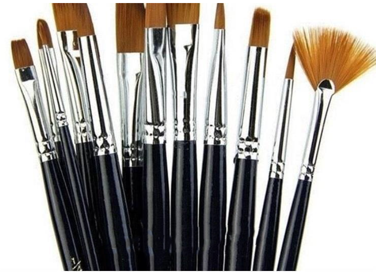 Nylon Paintbrush Set 12 pc