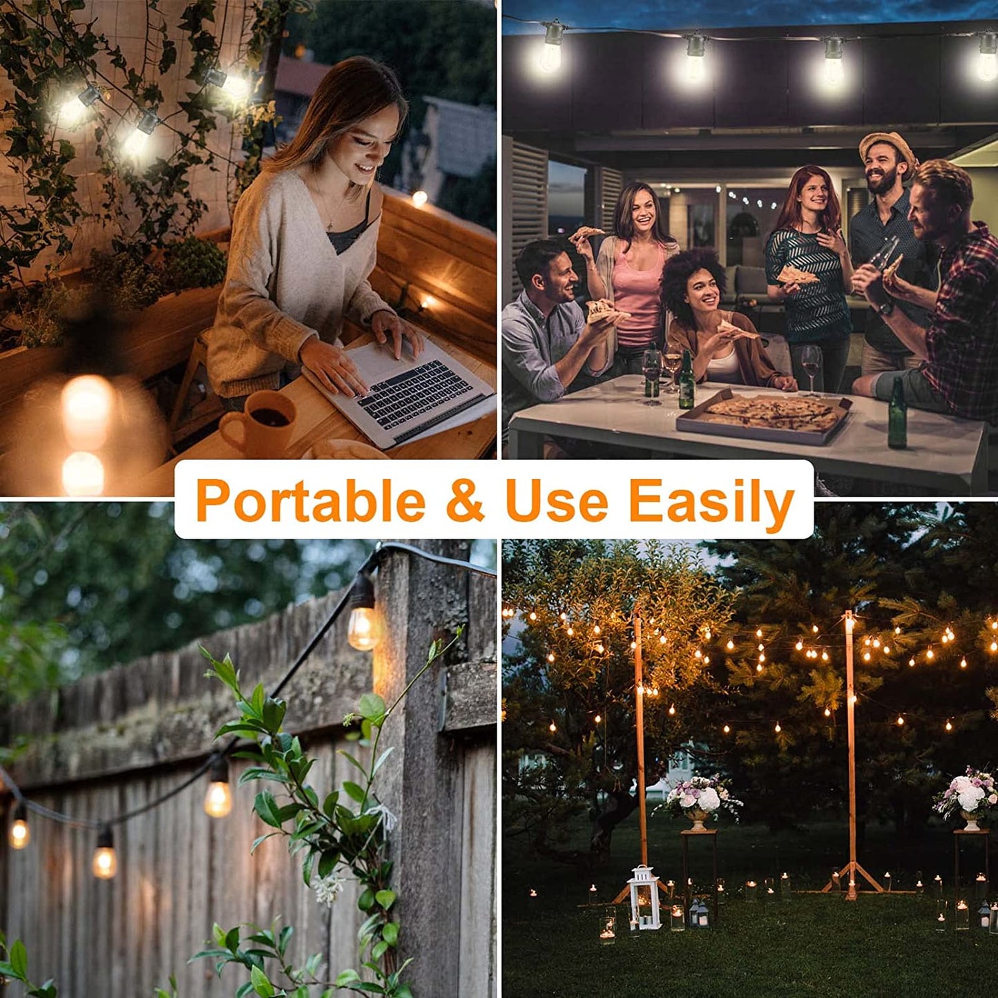 Solar Cafe Lights - 48ft