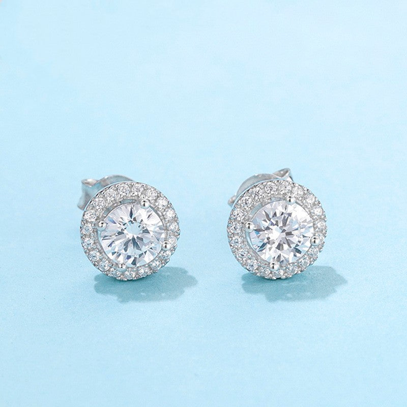 2ct Moissanite Earrings - 925 Silver