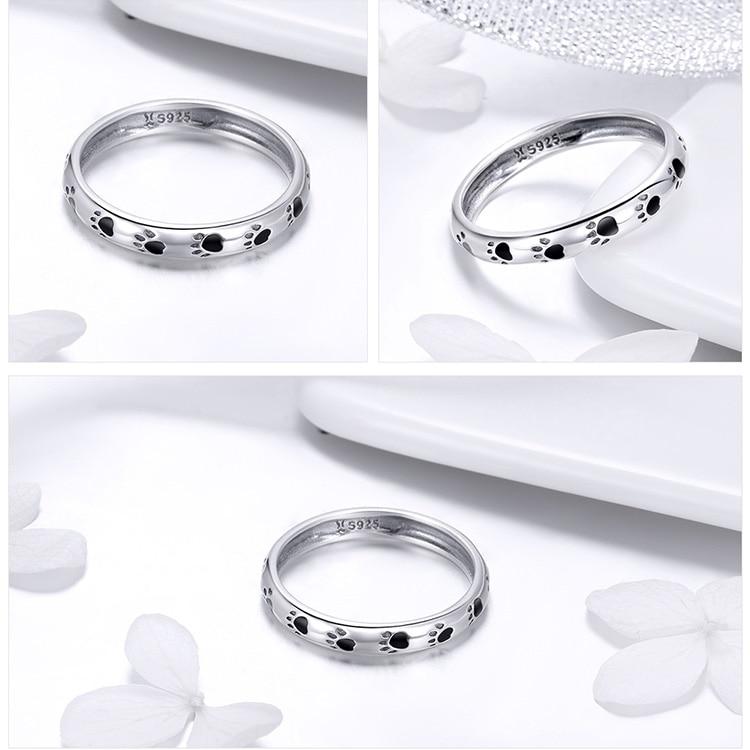 Paw Prints Sterling Silver Ring