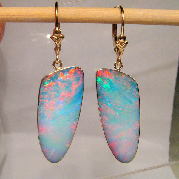 Opal Triangle Earrings