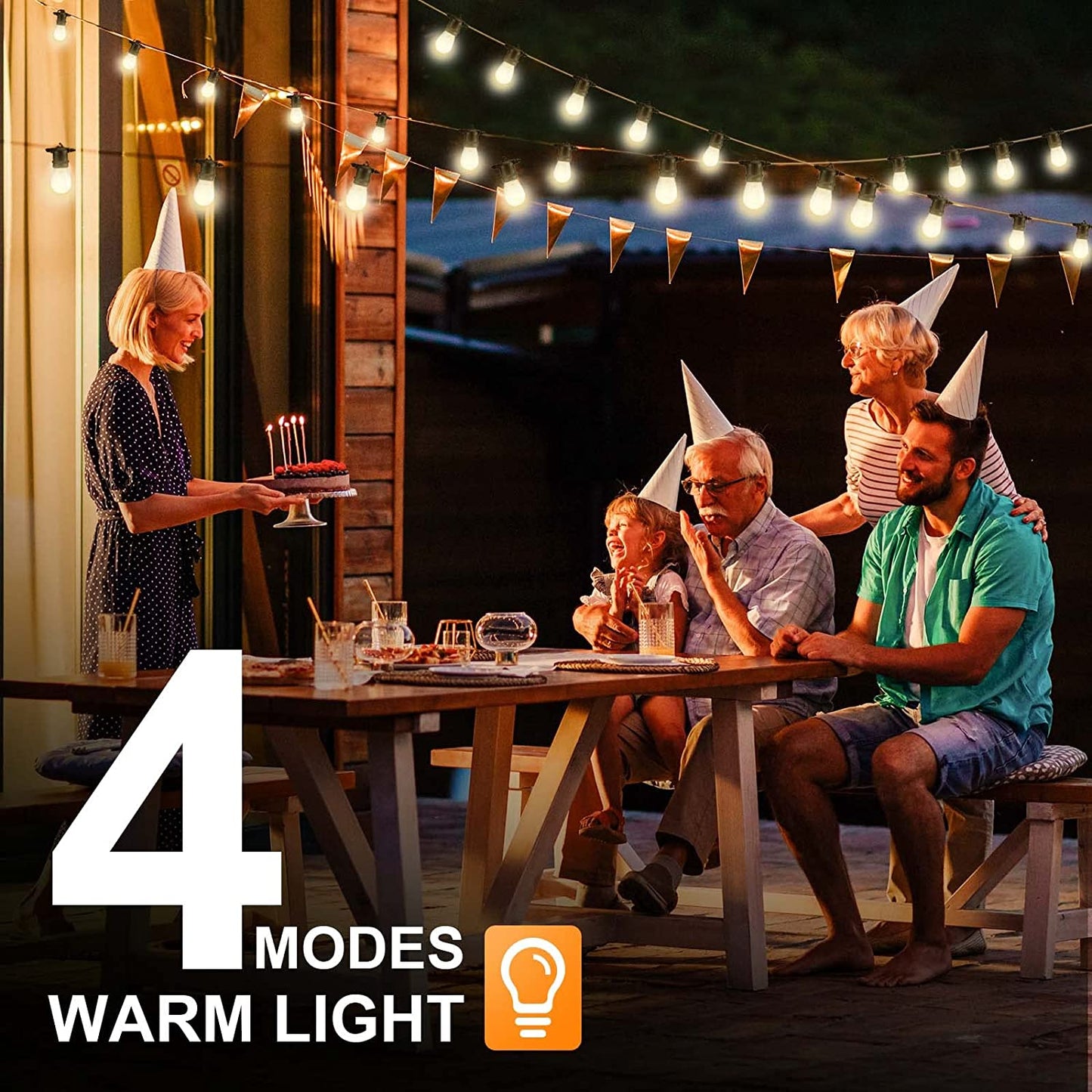 Solar Cafe Lights - 48ft